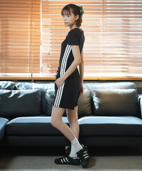 新品 アディダス セットアップ スリーストライプ 半袖 ショートパンツ adidas アディダス ショートパンツ レディース スリーストライプ