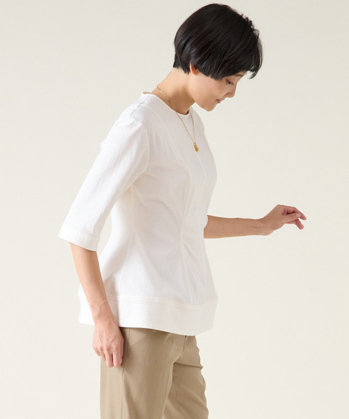 martinique(マルティニーク)の「ハイストレッチブラウス(セットアップ可)(シャツ/ブラウス・レディース・オフホワイト/ライトブルー/ネイビー・FREE)」の9枚目の写真