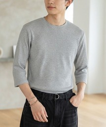 【JEMORGAN / ジェーイーモーガン】ストレッチテレコ7分袖Tシャツ / リブカットソー / ベーシックインナー