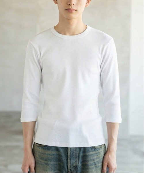 JEMORGAN（ジェーイーモーガン）の「【JEMORGAN / ジェーイーモーガン】ストレッチテレコ7分袖Tシャツ / リブカットソー / ベーシックインナー（Tシャツ/カットソー・メンズ・杢グレー/ホワイト/ブラック/ブラウン・XL/L/M）」の18枚目の写真