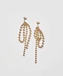 ボールチェーンリボンピアス