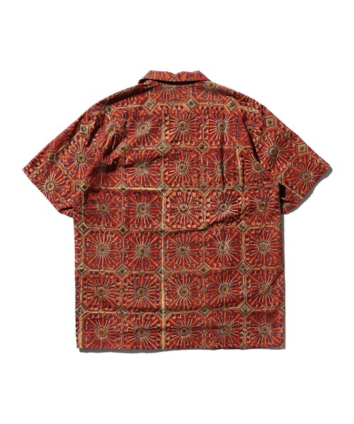 美品 BEAMS PLUS オープンカラーシャツ 総柄 L BEAMS Solid Open Collar Shirt (Shirts, Blouses BEAMS Casual