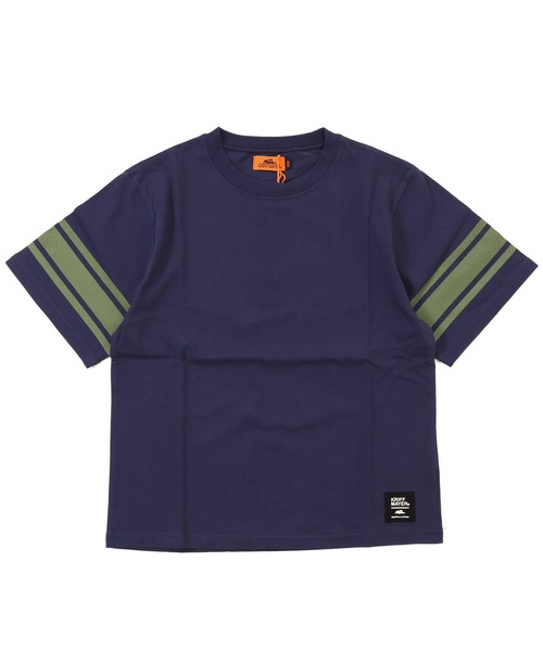 KRIFF MAYER Kid's Collection（クリフメイヤーキッズコレクション）の「【撥水・防汚】クリーネス袖ラインT（Tシャツ/カットソー・キッズ・ライトグリーン/オフホワイト/グレー/ネイビー・130/120/150/140/170/160）」の4枚目の写真