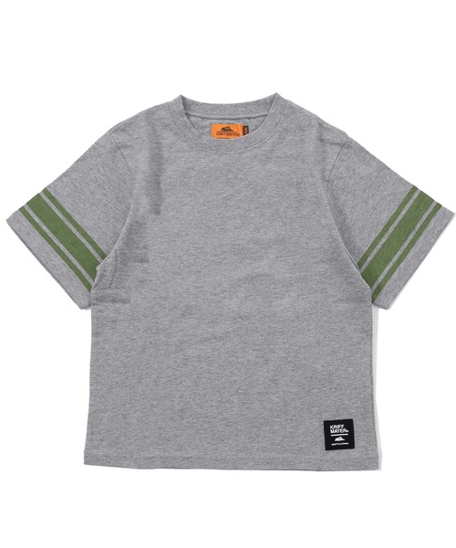 KRIFF MAYER Kid's Collection（クリフメイヤーキッズコレクション）の「【撥水・防汚】クリーネス袖ラインT（Tシャツ/カットソー・キッズ・ライトグリーン/オフホワイト/グレー/ネイビー・130/120/150/140/170/160）」の3枚目の写真