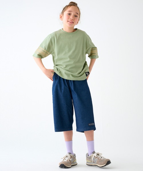 KRIFF MAYER Kid's Collection（クリフメイヤーキッズコレクション）の「【撥水・防汚】クリーネス袖ラインT（Tシャツ/カットソー・キッズ・ライトグリーン/オフホワイト/グレー/ネイビー・130/120/150/140/170/160）」の8枚目の写真
