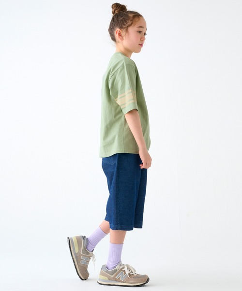 KRIFF MAYER Kid's Collection（クリフメイヤーキッズコレクション）の「【撥水・防汚】クリーネス袖ラインT（Tシャツ/カットソー・キッズ・ライトグリーン/オフホワイト/グレー/ネイビー・130/120/150/140/170/160）」の9枚目の写真