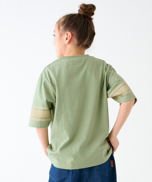 KRIFF MAYER Kid's Collection（クリフメイヤーキッズコレクション）の「【撥水・防汚】クリーネス袖ラインT（Tシャツ/カットソー・キッズ・ライトグリーン/オフホワイト/グレー/ネイビー・130/120/150/140/170/160）」の10枚目の写真