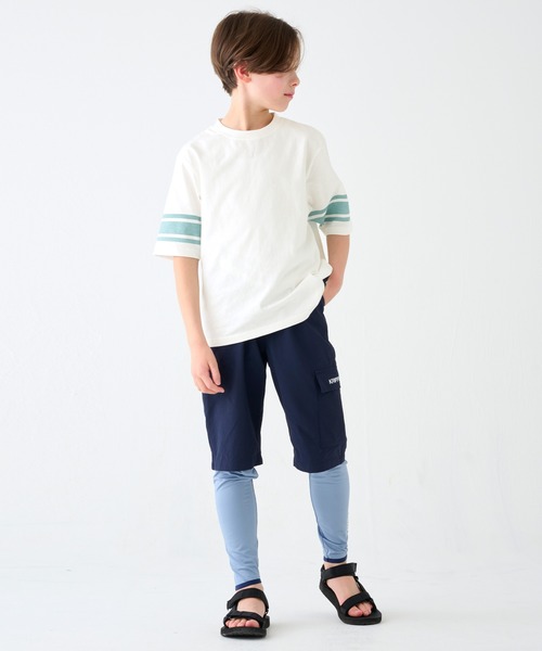 KRIFF MAYER Kid's Collection（クリフメイヤーキッズコレクション）の「【撥水・防汚】クリーネス袖ラインT（Tシャツ/カットソー・キッズ・ライトグリーン/オフホワイト/グレー/ネイビー・130/120/150/140/170/160）」の22枚目の写真