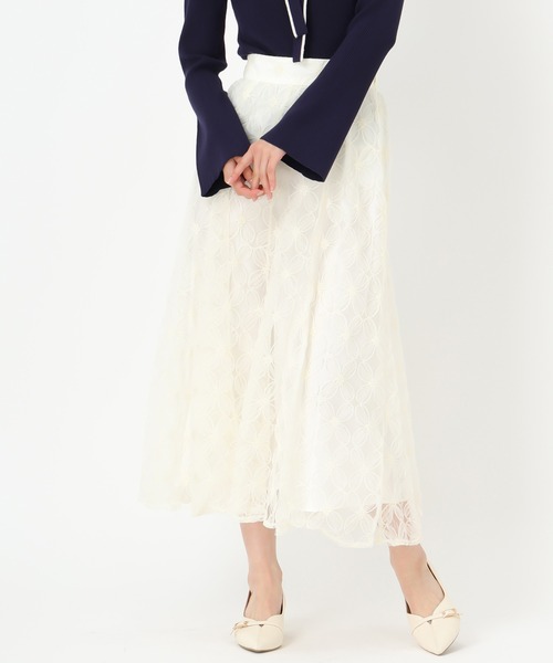 25年ss 新作 未使用 ミックスフラワーレーススカート