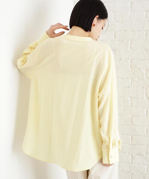 THE SHOP TK （ザ ショップ ティーケー ）の「【体型カバー】ダブルポケットスキッパーシャツ/洗濯機OK（シャツ/ブラウス・レディース・アイボリー/スミクロ/グリーン系/イエロー系その他・12/13）」の14枚目の写真