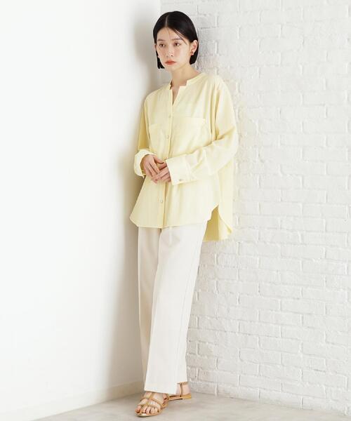 THE SHOP TK （ザ ショップ ティーケー ）の「【体型カバー】ダブルポケットスキッパーシャツ/洗濯機OK（シャツ/ブラウス・レディース・アイボリー/スミクロ/グリーン系/イエロー系その他・12/13）」の19枚目の写真