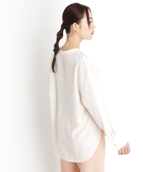 THE SHOP TK （ザ ショップ ティーケー ）の「【体型カバー】ダブルポケットスキッパーシャツ/洗濯機OK（シャツ/ブラウス・レディース・アイボリー/スミクロ/グリーン系/イエロー系その他・12/13）」の22枚目の写真