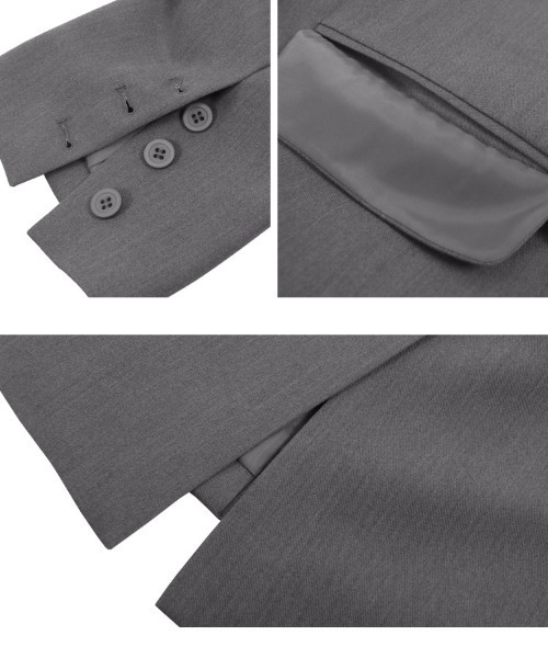 KOBE LETTUCE（コウベレタス）の「シワになりにくい オーバージャケット（テーラードジャケット・レディース・グレー/ピンク・M）」の11枚目の写真