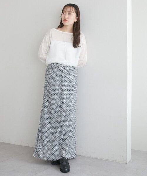 DISCOAT(ディスコート)の「【umm.】チェックフレアスカート(スカート・レディース・グレー/ブルー・SP/MEDIUM)」の6枚目の写真