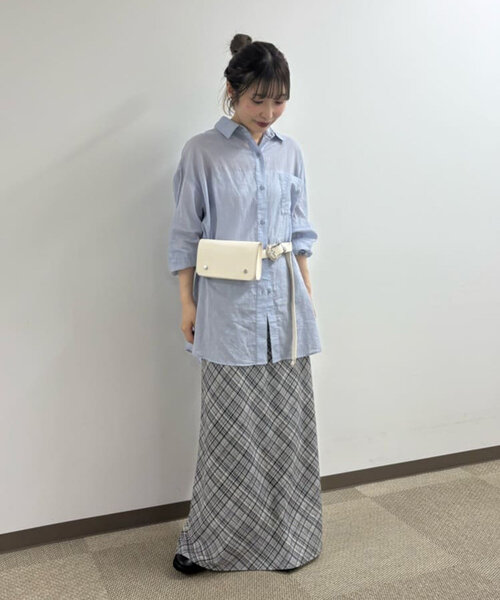 DISCOAT 【umm.】 チェックフレアスカート ブルー M Discoat｜【umm.】チェックフレアスカート | Rakuten Fashion