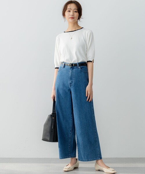 組曲(クミキョク)の「5分袖ニットTシャツ(ニット/セーター・レディース・ブラック系1/ブラック系/アイボリー系・2/3)」の13枚目の写真