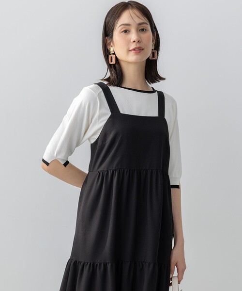 組曲(クミキョク)の「5分袖ニットTシャツ(ニット/セーター・レディース・ブラック系1/ブラック系/アイボリー系・2/3)」の16枚目の写真