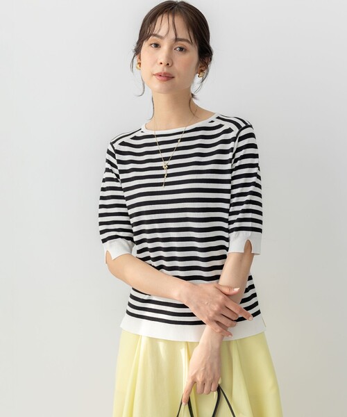組曲(クミキョク)の「5分袖ニットTシャツ(ニット/セーター・レディース・ブラック系1/ブラック系/アイボリー系・2/3)」の21枚目の写真