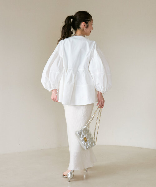 La boutique BonBon（ラブティックボンボン）の「【オウレンティ】メタリックキルティングチェーンショルダーバッグ（ハンドバッグ・レディース・シルバー・FREE）」の10枚目の写真