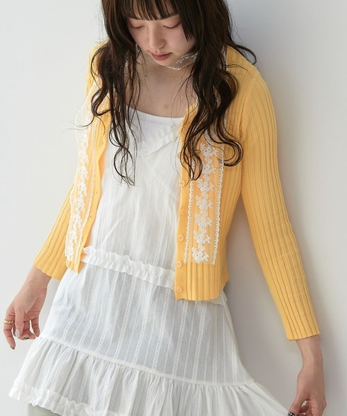 paravion（パラビオン）の「リブボタンカーディガン（カーディガン/ボレロ・レディース・ブラック/ブルー/イエロー/ホワイト/ピンク・FREE）」の5枚目の写真