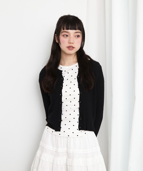 paravion（パラビオン）の「リブボタンカーディガン（カーディガン/ボレロ・レディース・ブラック/ブルー/イエロー/ホワイト/ピンク・FREE）」の21枚目の写真