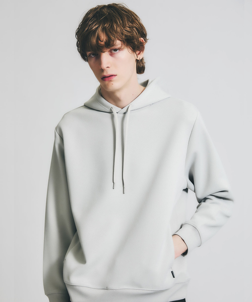 ABAHOUSE GRAY（アバハウスグレイ）の「ドットツイル ダンボール プルパーカー（パーカー・メンズ・チャコールグレー/グレイッシュベージュ/ホワイト・46/48）」の3枚目の写真