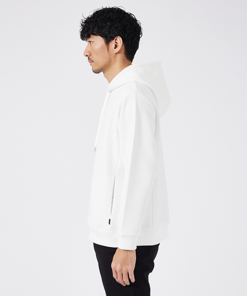 ABAHOUSE GRAY（アバハウスグレイ）の「ドットツイル ダンボール プルパーカー（パーカー・メンズ・チャコールグレー/グレイッシュベージュ/ホワイト・46/48）」の5枚目の写真