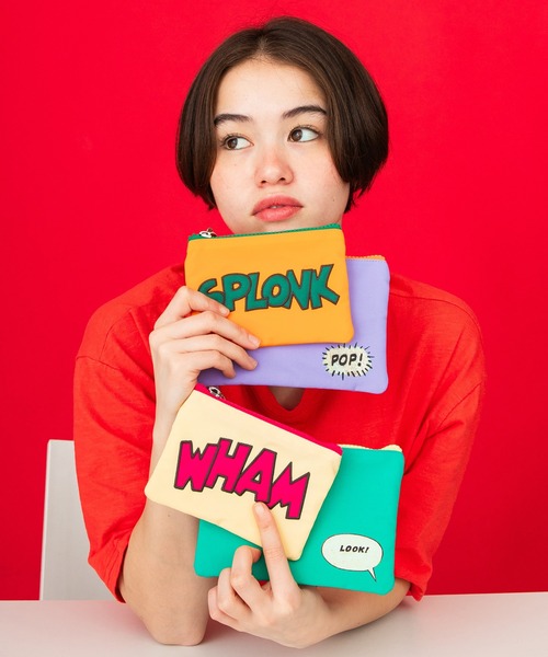 ACCOMMODE（アコモデ）の「コミックラインダブルポーチ（ポーチ・レディース・ライトイエロー/オレンジ・FREE）」の10枚目の写真