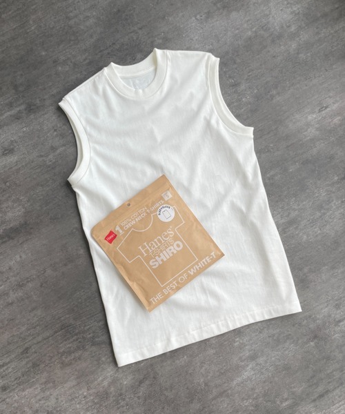 HANES/ヘインズ] SHIRO/シロ ノースリーブ パックTシャツ（T