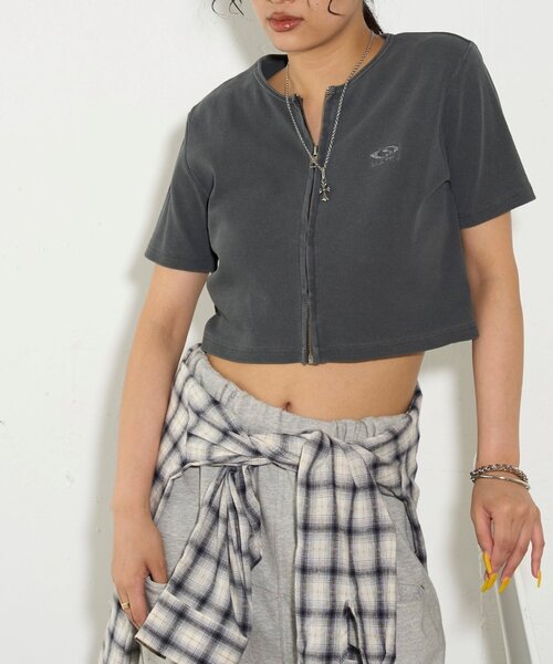 WHO'S WHO gallery(フーズフーギャラリー)の「【SLOPPY/スロッピー】フューチャーロゴジップTEE(Tシャツ/カットソー・レディース・ブラック/チャコールグレー/ブラック系その他/ホワイト・FREE)」の18枚目の写真