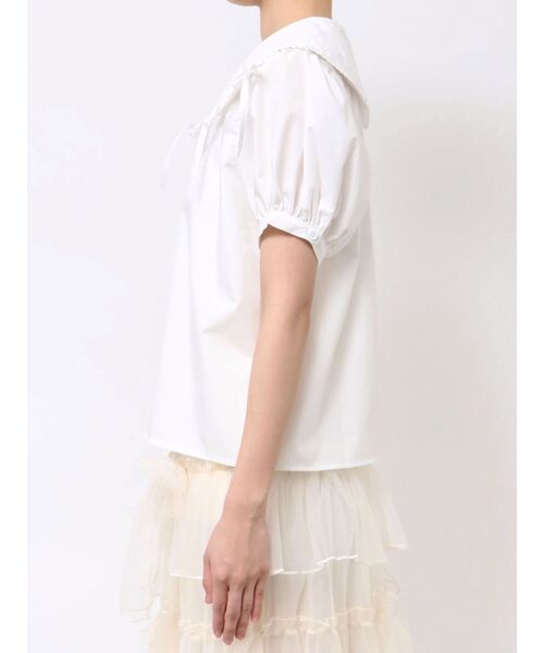 merry jenny(メリージェニー)の「ピコレースリボンブラウス(シャツ/ブラウス・レディース・ブラック/オフホワイト・FREE)」の4枚目の写真