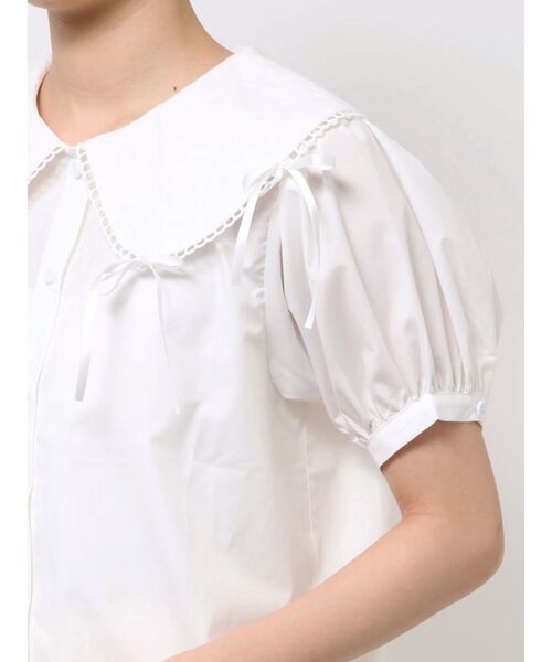 merry jenny(メリージェニー)の「ピコレースリボンブラウス(シャツ/ブラウス・レディース・ブラック/オフホワイト・FREE)」の7枚目の写真