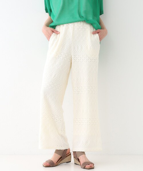 SHOO・LA・RUE(シューラルー)の「【S-LL】レースが目を惹く ジャカードイージーパンツ(その他パンツ・レディース・オフホワイト/チャコールグレー/ブラック・01/03/02/04)」の2枚目の写真