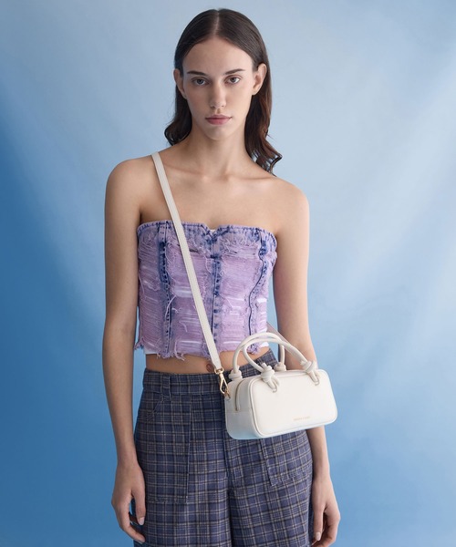 CHARLES & KEITH◆Sammie サミー ノットハンドル トートバッグ CHARLES ＆ KEITH トートバッグ Sammie サミーキャンバスノット