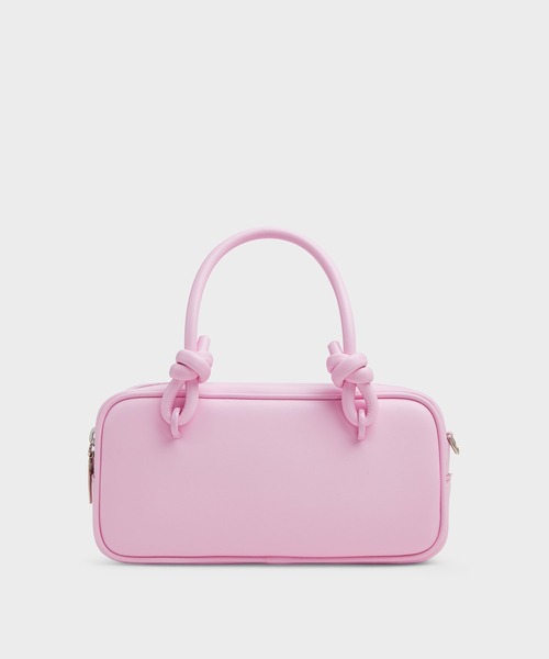 CHARLES & KEITH（チャールズ & キース）の「Sammie サミー ノットハンドルイロンゲイティッドバッグ（トートバッグ・レディース・ピンク系その他5/ライトイエロー/クリーム・S）」の22枚目の写真