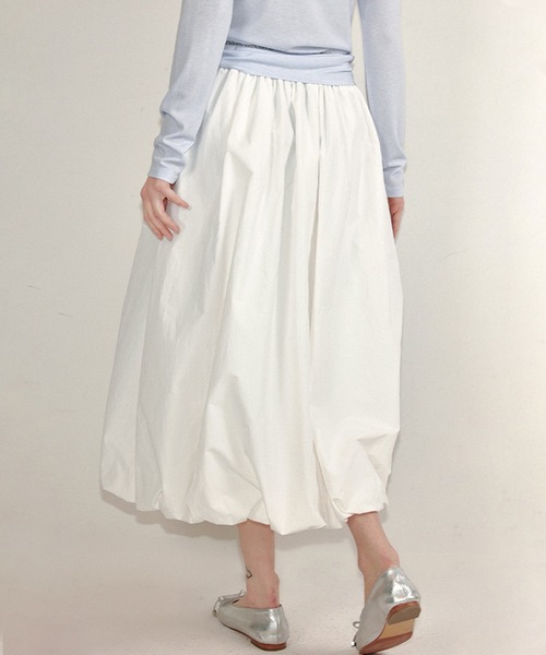 Fano Studios（ファノ ストゥディオズ）の「ミモレ丈 ウエストゴム バルーンスカート FC25B046【Fano Studios】（スカート・レディース・ホワイト・FREE）」の8枚目の写真