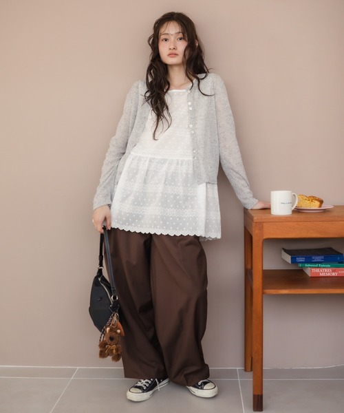 HEILIS(ヘイリス)の「コットンチュニックワンピース/ノースリー部 韓国 刺繍 春服 夏服 ガーリー レース スカラップ フレンチシック トレンド(チュニック・レディース・オフホワイト・FREE)」の17枚目の写真