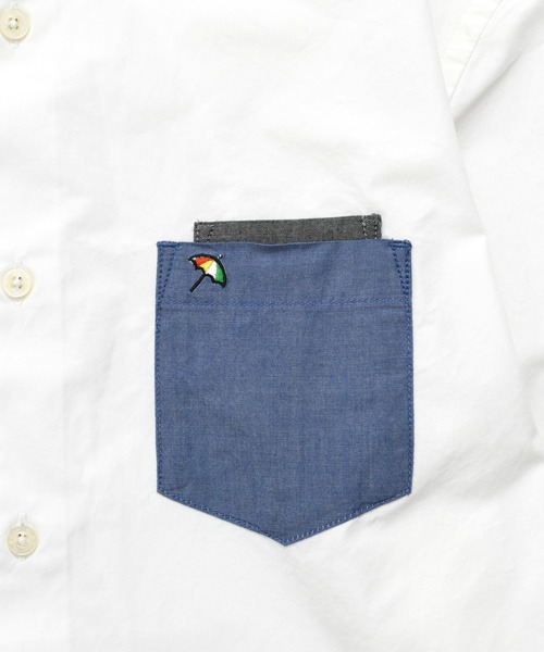 Arnold Palmer（アーノルドパーマー）の「パネル切替 ロールアップ 7分袖 シャツ（シャツ/ブラウス・メンズ・ホワイト/ブルーグレー・M/L/LL）」の14枚目の写真