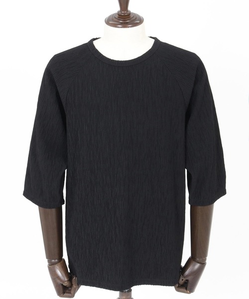 Magine(マージン)の「mt9599-Textured Jacquard Fabric Raglan Sleeve T-shirt Tシャツ(Tシャツ/カットソー・メンズ・ブラック/ホワイト/チャコール・44/46/48)」の14枚目の写真