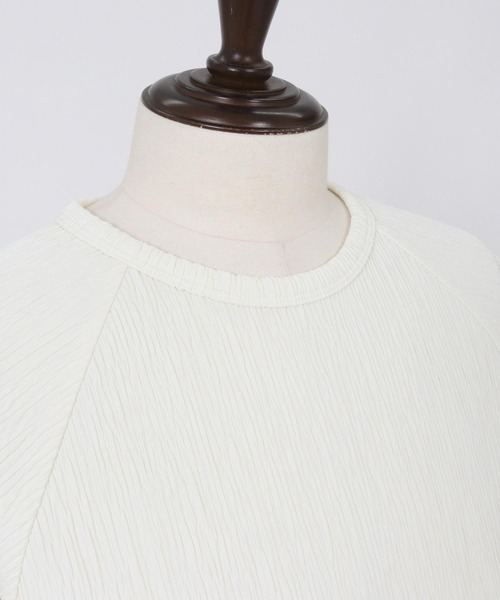 Magine(マージン)の「mt9599-Textured Jacquard Fabric Raglan Sleeve T-shirt Tシャツ(Tシャツ/カットソー・メンズ・ブラック/ホワイト/チャコール・44/46/48)」の8枚目の写真