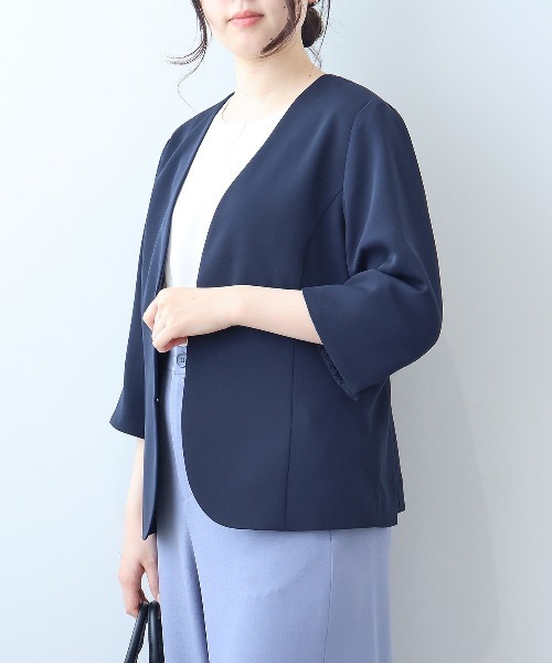 【新品】大きいサイズ ミントブリーズ ノーカラーセットアップ 黒 19号 楽天市場】【セールL〜5L】ウォッシャブル ノーカラー