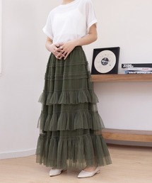 シアーティアードロングスカート