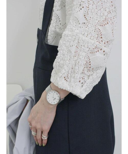 Samansa Mos2 blue（サマンサモスモスブルー）の「7分袖花ジャカードプルオーバー（Tシャツ/カットソー・レディース・オフホワイト/チャコールグレー/キナリ・F）」の13枚目の写真