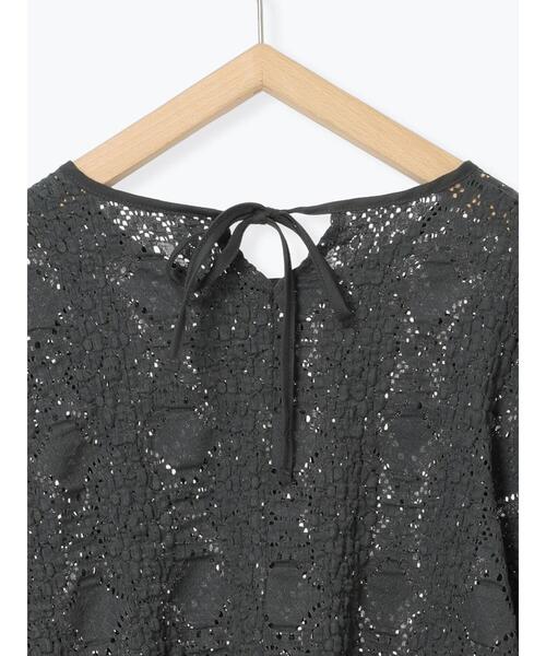 Samansa Mos2 blue（サマンサモスモスブルー）の「7分袖花ジャカードプルオーバー（Tシャツ/カットソー・レディース・オフホワイト/チャコールグレー/キナリ・F）」の18枚目の写真