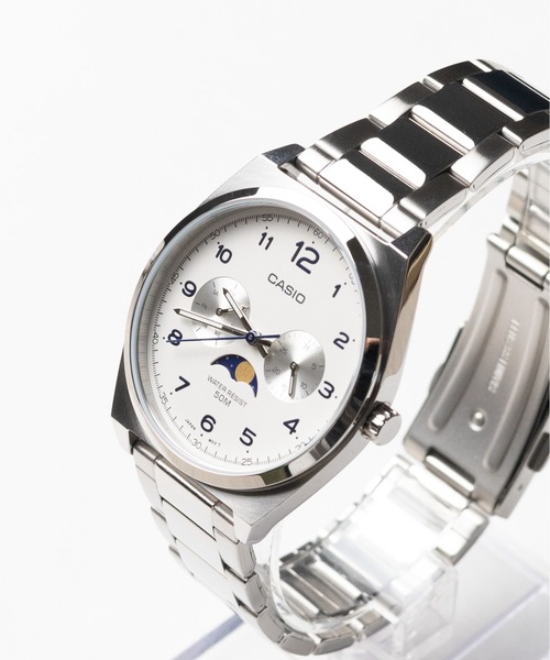 CASIO(カシオ)の「【60】【ITN】【CASIO(カシオ)】ムーンフェイズ トノーケース メタル 海外モデル(アナログ腕時計・メンズ・ブラック/ブルー/ホワイト・FREE)」の2枚目の写真