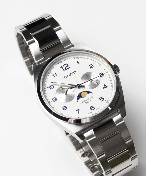 60】【ITN】【CASIO（カシオ）】ムーンフェイズ トノーケース メタル
