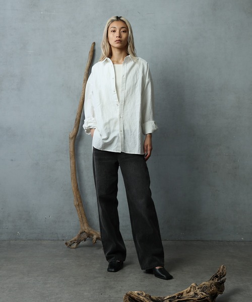 paradigm（パラダイム）の「【paradigm】コットンリブスクエアネックカットソー半袖（Tシャツ/カットソー・レディース・ブラック/グレー/ホワイト/チャコールグレー・SMALL/MEDIUM）」の17枚目の写真