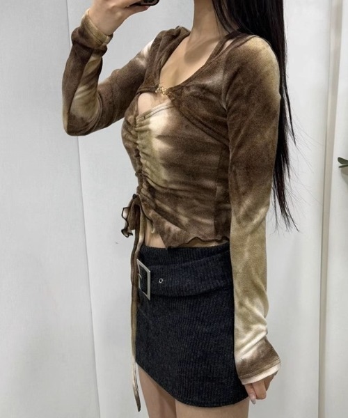 .KOM（ドットコム）の「A'GEM/9 × .kom 『.KOM/ドットケーオーエム』 タイダイトップス（その他トップス・レディース・チャコールグレー/ベージュ・FREE）」の10枚目の写真