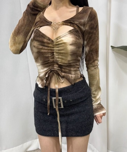 .KOM（ドットコム）の「A'GEM/9 × .kom 『.KOM/ドットケーオーエム』 タイダイトップス（その他トップス・レディース・チャコールグレー/ベージュ・FREE）」の12枚目の写真