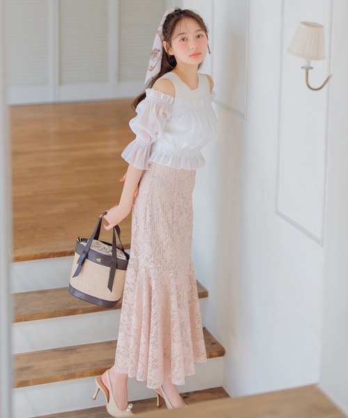 WILLSELECTION（ウィルセレクション）の「スパンコールレースマーメイドスカート（スカート・レディース・ブラック/ベージュ・FREE）」の10枚目の写真